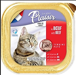 Plaisir Beef Pate Adult Cat Sığır Etli Yaş Yetişkin Kedi Maması