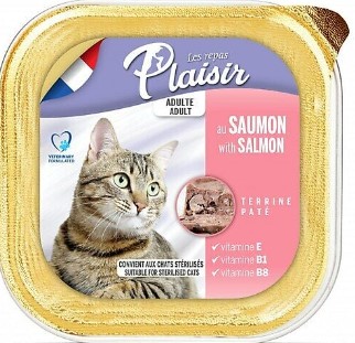 Plaisir Salmon Pate Adult Cat Somon Balıklı Yaş Yetişkin Kedi Maması 100Gr