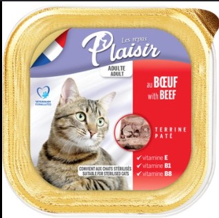 Plaisir Beef Pate Adult Cat Sığır Etli Yaş Yetişkin Kedi Maması