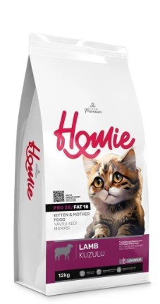 Homie Kitten&mother Düşük Tahıllı Kuzulu Kedi Maması 12 Kg