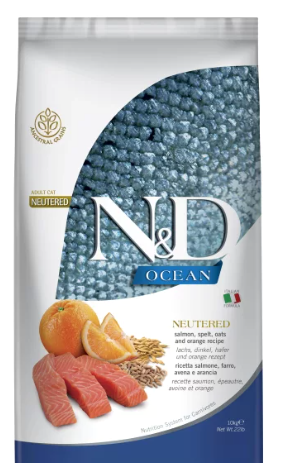 N&D Ocean Somonlu ve Portakallı Ata Tahıllı Kısırlaştırılmış Kedi Maması 1kg